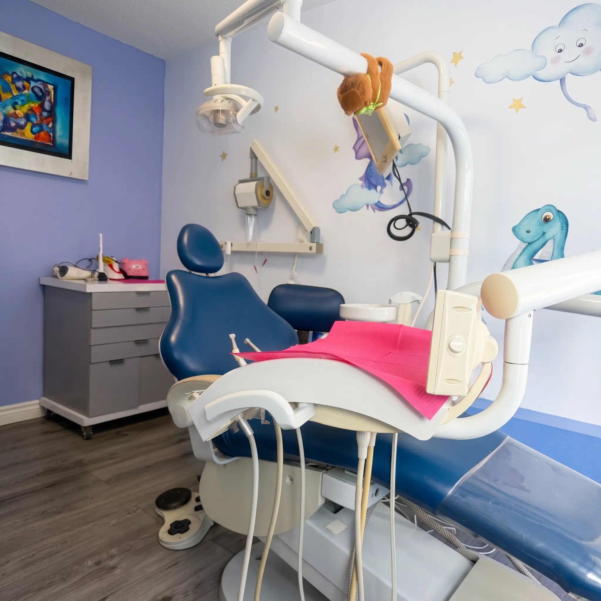 Detalle del sillón dental infantil